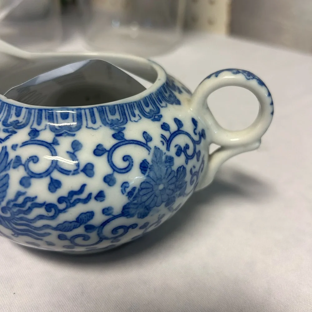 Blue and White Ceramic Decorative Accent